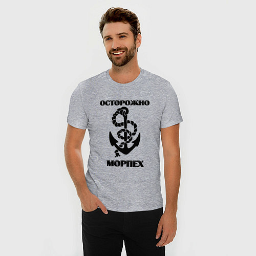 Мужская slim-футболка Морпех / Меланж – фото 3