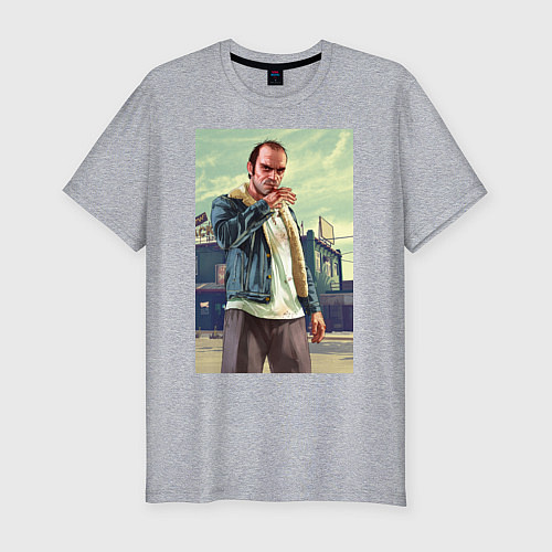 Мужская slim-футболка Trevor Philips / Меланж – фото 1