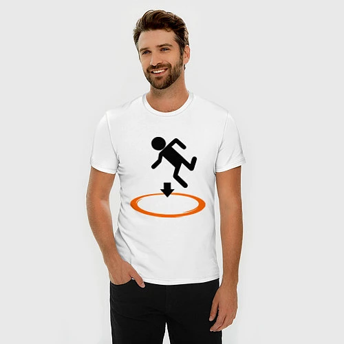 Мужская slim-футболка Portal (Портал) / Белый – фото 3