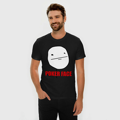 Мужская slim-футболка Poker Face / Черный – фото 3