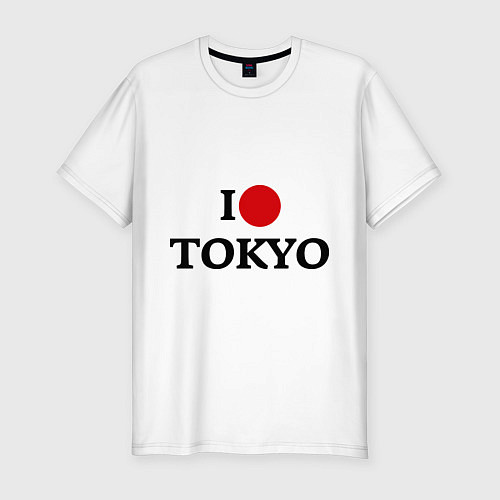 Мужская slim-футболка I love tokio / Белый – фото 1