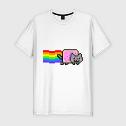 Футболка slim-fit Nyan Cat, цвет: белый