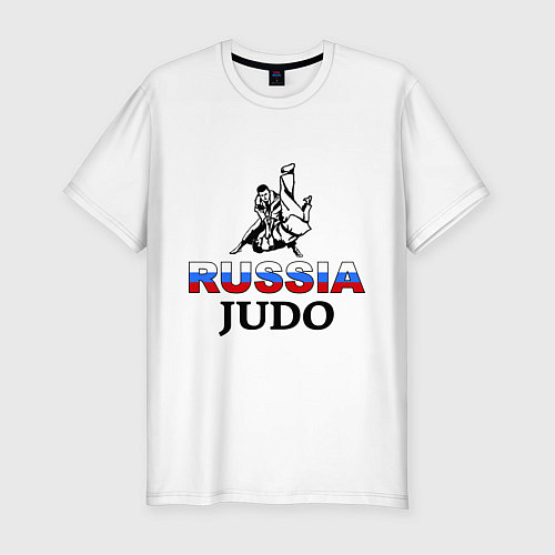 Мужская slim-футболка Russia judo / Белый – фото 1