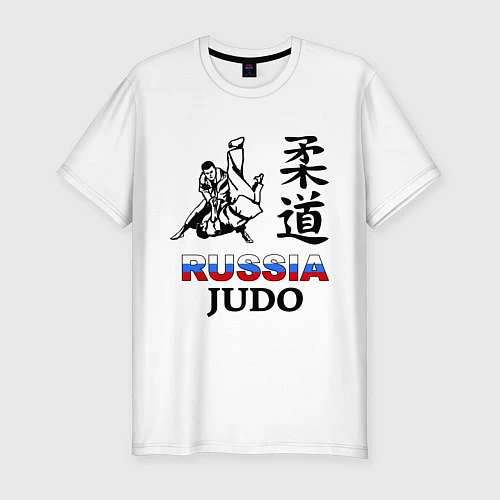 Мужская slim-футболка Russia Judo / Белый – фото 1