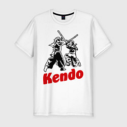 Мужская slim-футболка Kendo fencing