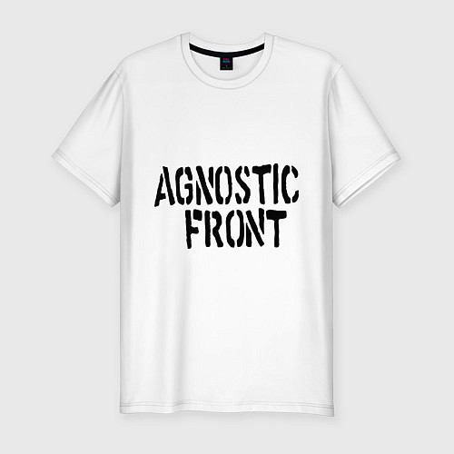 Мужская slim-футболка Agnostic front / Белый – фото 1