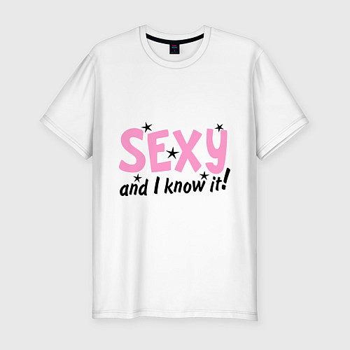 Мужская slim-футболка Sexy and i know it / Белый – фото 1