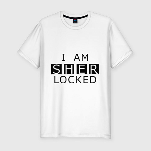 Мужская slim-футболка I am Sherlocked / Белый – фото 1