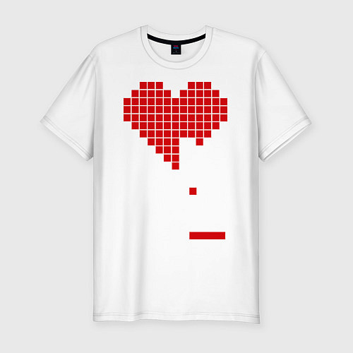 Мужская slim-футболка Heart tetris / Белый – фото 1