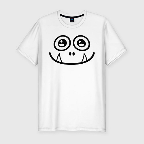Мужская slim-футболка Добрый монстрик / Белый – фото 1