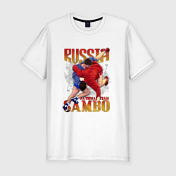 Футболка slim-fit National Sambo, цвет: белый