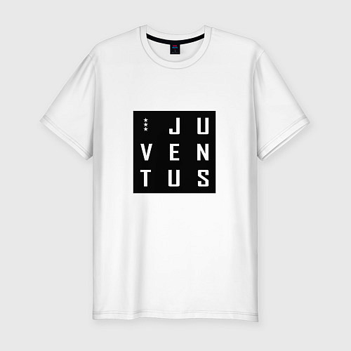 Мужская slim-футболка Juventus FC: Black Collection / Белый – фото 1