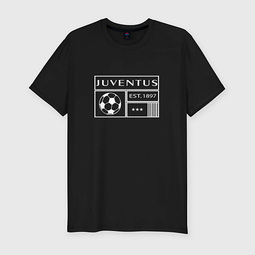 Мужская slim-футболка Juventus - EST 1897 2022 / Черный – фото 1