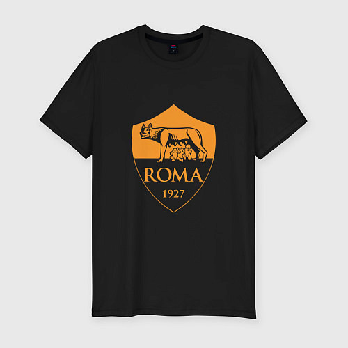 Мужская slim-футболка AS Roma: Autumn Top / Черный – фото 1