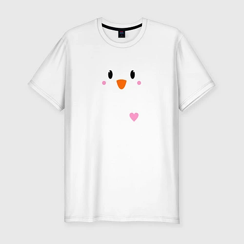 Мужская slim-футболка Привет от пингвина / Белый – фото 1