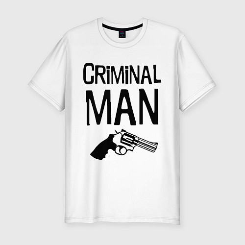 Мужская slim-футболка Criminal man / Белый – фото 1