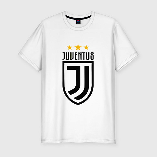 Мужская slim-футболка Juventus FC: 3 stars / Белый – фото 1