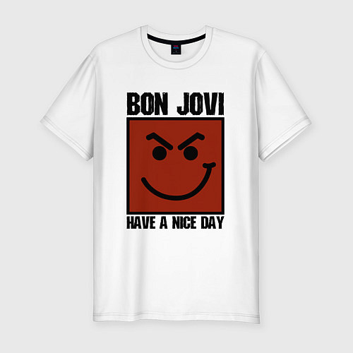 Мужская slim-футболка Bon Jovi: Have a nice day / Белый – фото 1