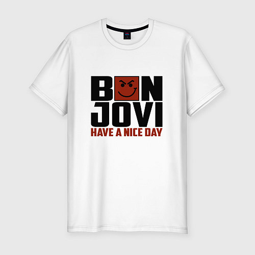 Мужская slim-футболка Bon Jovi: Nice day / Белый – фото 1