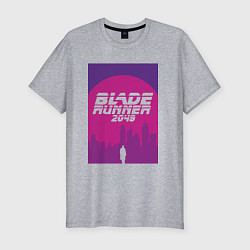 Мужская slim-футболка Blade Runner 2049: Purple
