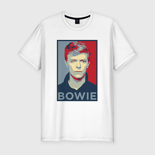 Мужская slim-футболка Bowie Poster / Белый – фото 1