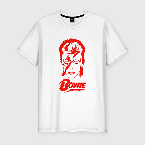 Мужская slim-футболка Дэвид Боуи / Белый – фото 1