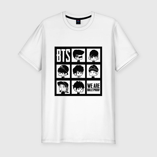 Мужская slim-футболка BTS: We are bulletproof / Белый – фото 1