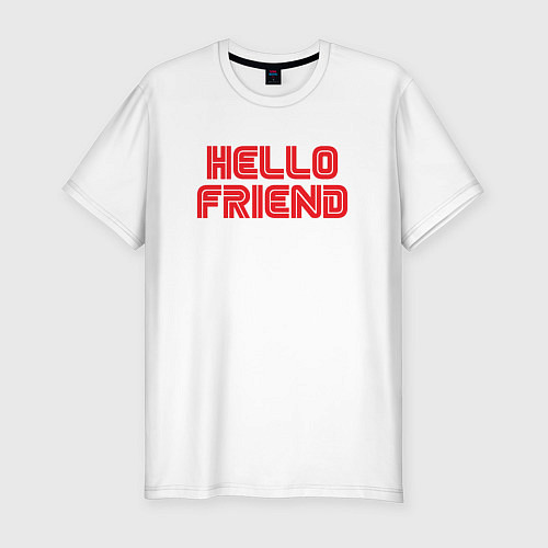 Мужская slim-футболка Hello Friend / Белый – фото 1