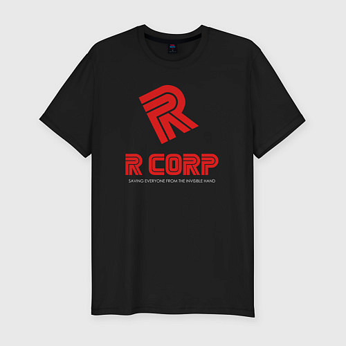 Мужская slim-футболка R Corp / Черный – фото 1