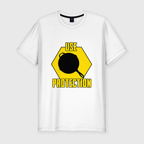 Мужская slim-футболка Use Protection / Белый – фото 1