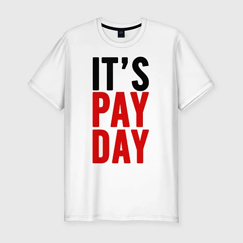 Мужская slim-футболка It's pay day / Белый – фото 1