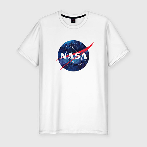 Мужская slim-футболка NASA: Cosmic Logo / Белый – фото 1