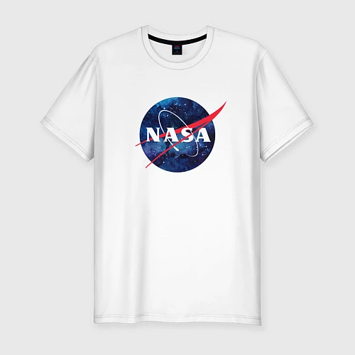 Мужская slim-футболка NASA: Cosmic Logo / Белый – фото 1