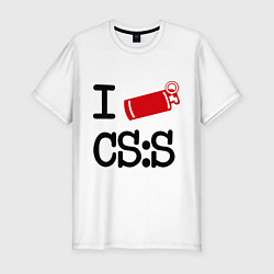 Футболка slim-fit I love CS:S, цвет: белый