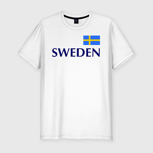 Мужская slim-футболка Сборная Швеции: 10 номер / Белый – фото 1
