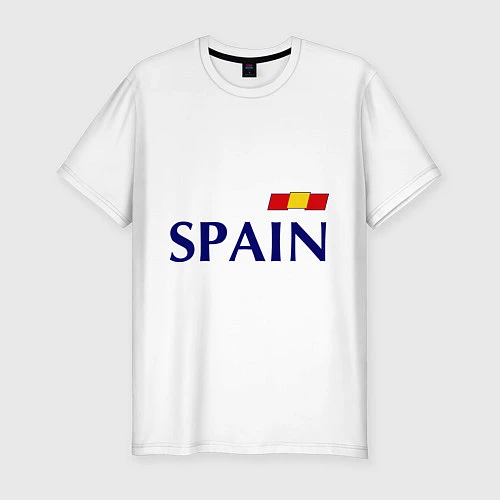 Мужская slim-футболка Сборная Испании: 9 номер / Белый – фото 1