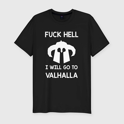 Мужская slim-футболка Fuck Hell / Черный – фото 1