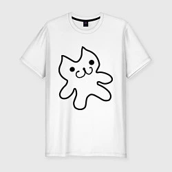 Мужская slim-футболка Котик Марио