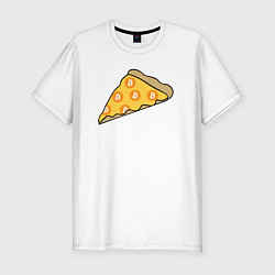 Футболка slim-fit Bitcoin Pizza, цвет: белый