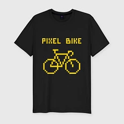Мужская slim-футболка Pixel Bike one color