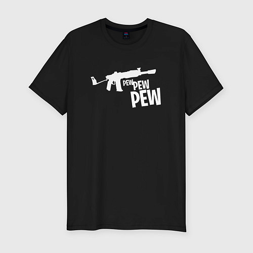 Мужская slim-футболка Pew Pew Pew / Черный – фото 1