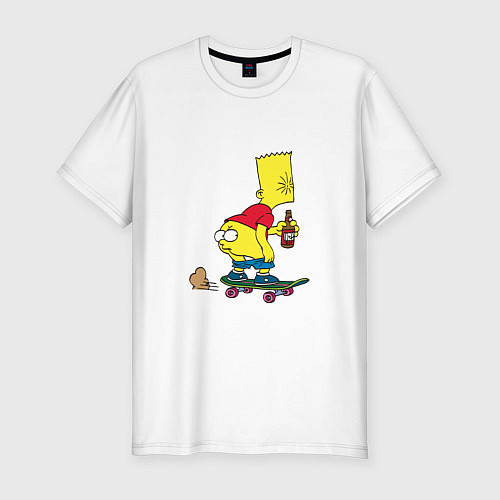 Мужская slim-футболка Bart Simpson / Белый – фото 1