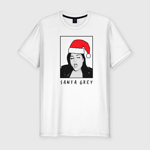 Мужская slim-футболка Sasha Grey Santa / Белый – фото 1