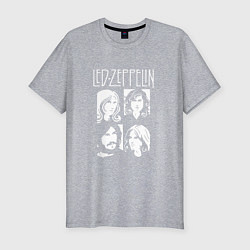 Футболка slim-fit Led Zeppelin Band, цвет: меланж