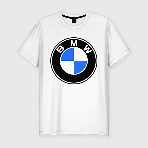 Мужская slim-футболка Logo BMW / Белый – фото 1