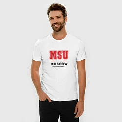 Футболка slim-fit MSU Moscow, цвет: белый — фото 2