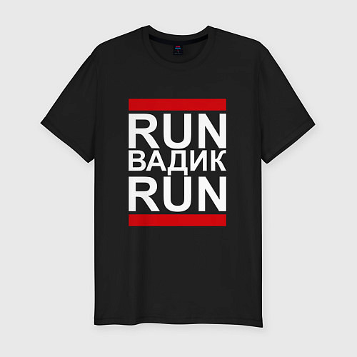 Мужская slim-футболка Run Вадик Run / Черный – фото 1