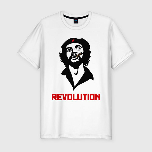 Мужская slim-футболка Che Guevara Revolution / Белый – фото 1