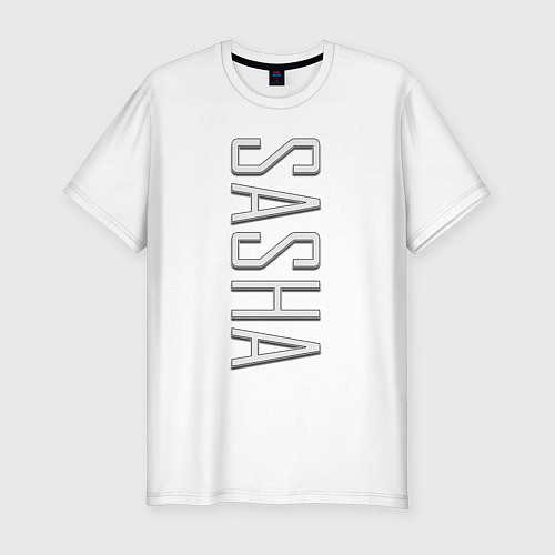 Мужская slim-футболка Sasha Font / Белый – фото 1