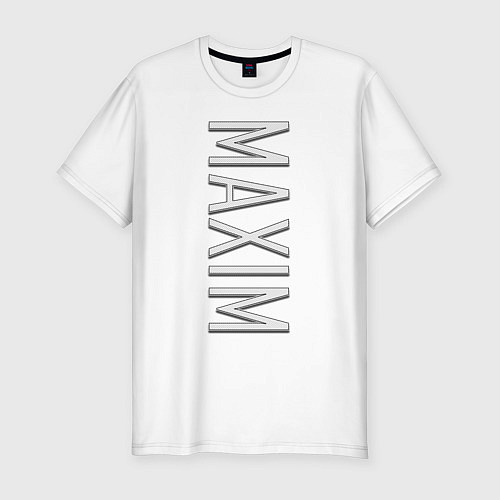 Мужская slim-футболка Maxim Font / Белый – фото 1